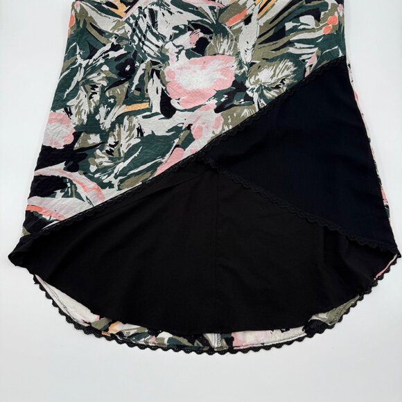 Club Monaco Kittrick Silk Slip Dress Women’s 2 Floral Print Midi Asymmetrical - Picture 7 of 14